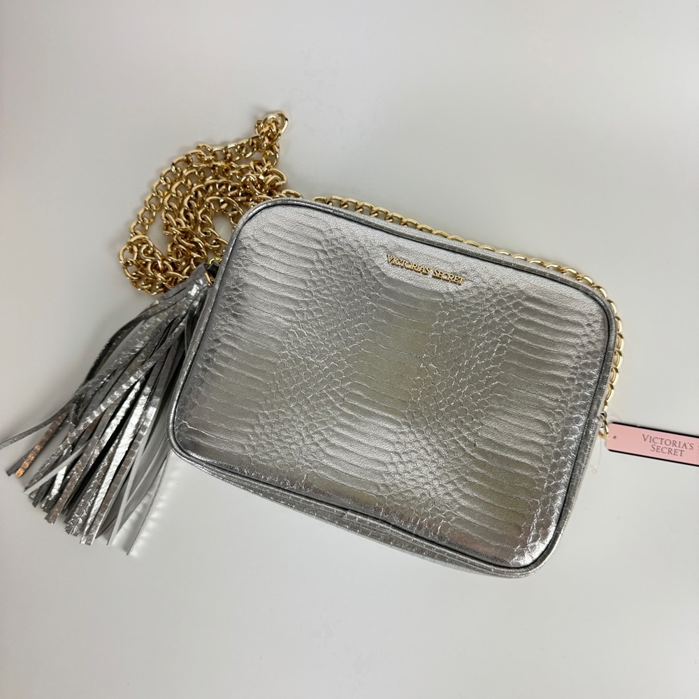 Victoria's Secret Metallic Silver Crossbody Bag
